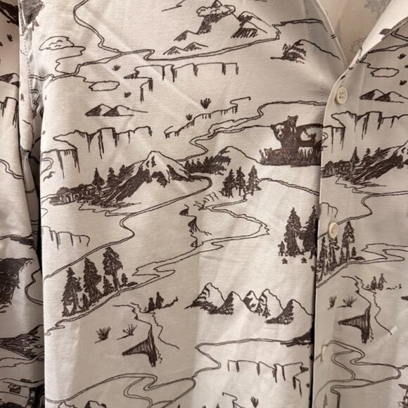 &Lore by Tahoe River Co. "The Explorer" Map Print Button Down - Size XL - Picture 2 of 4